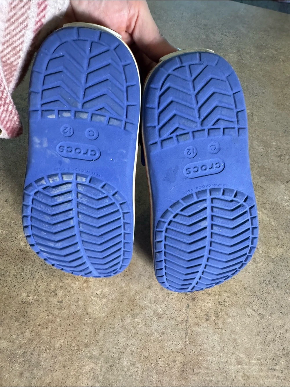 CROCS Classic Kids Blue Clogs with Orange Trim Boys Size 12 - Picture 5 of 5